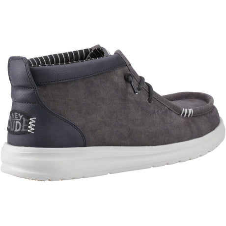 HEYDUDE Mens Wally Mid GripR Boots Black Oyster/Black