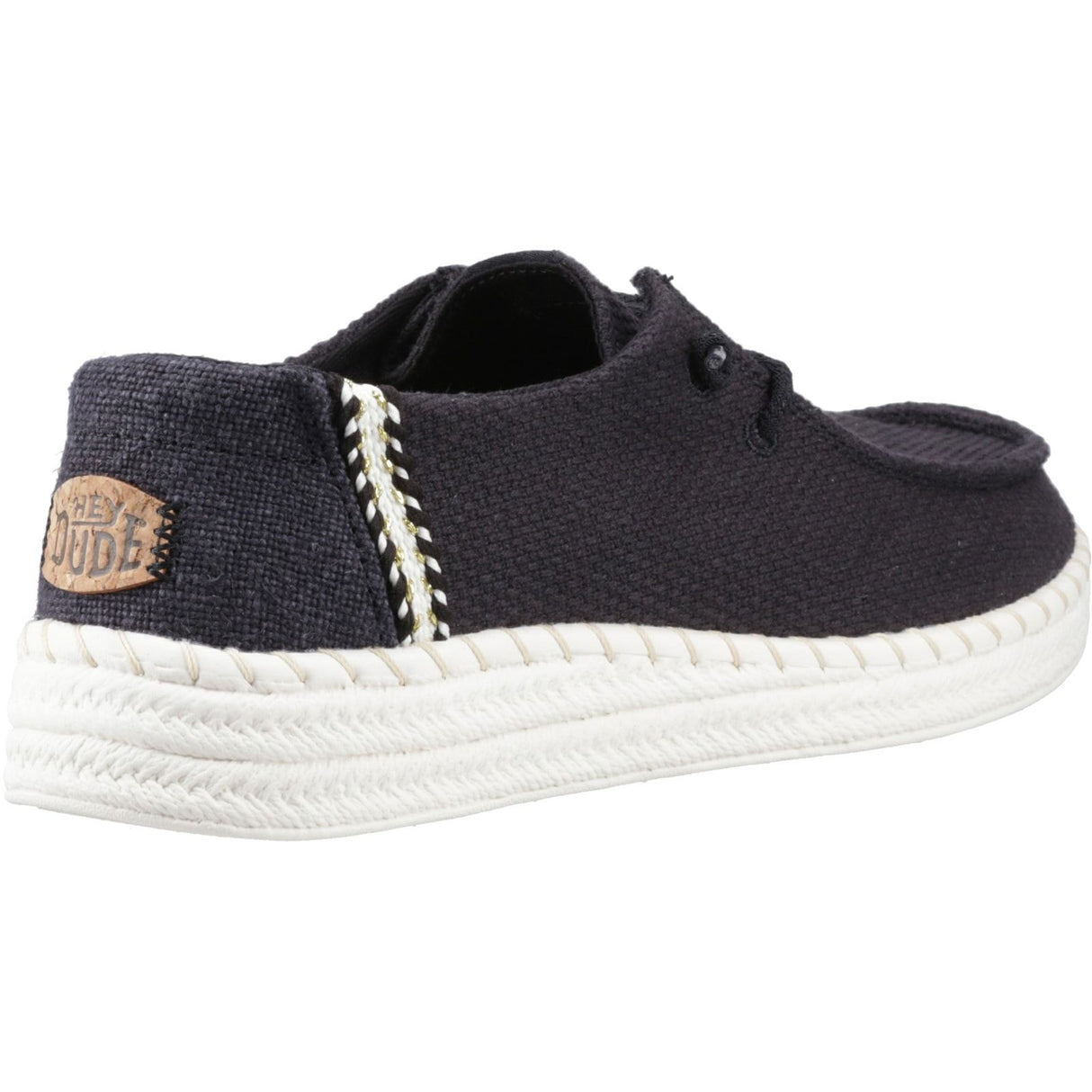 HEYDUDE Womens Wendy Espadrille Woven Shoes Black