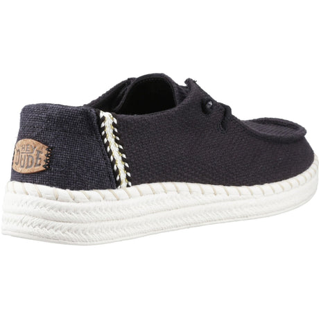 HEYDUDE Womens Wendy Espadrille Woven Shoes Black