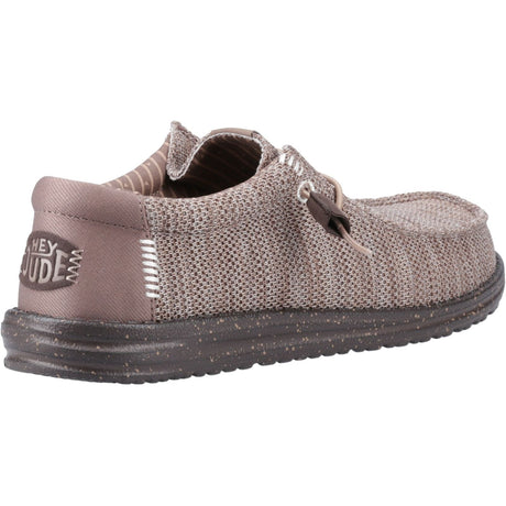 HEYDUDE Mens Wally Stretch Mesh Shoes Deep Taupe/Mole Brown