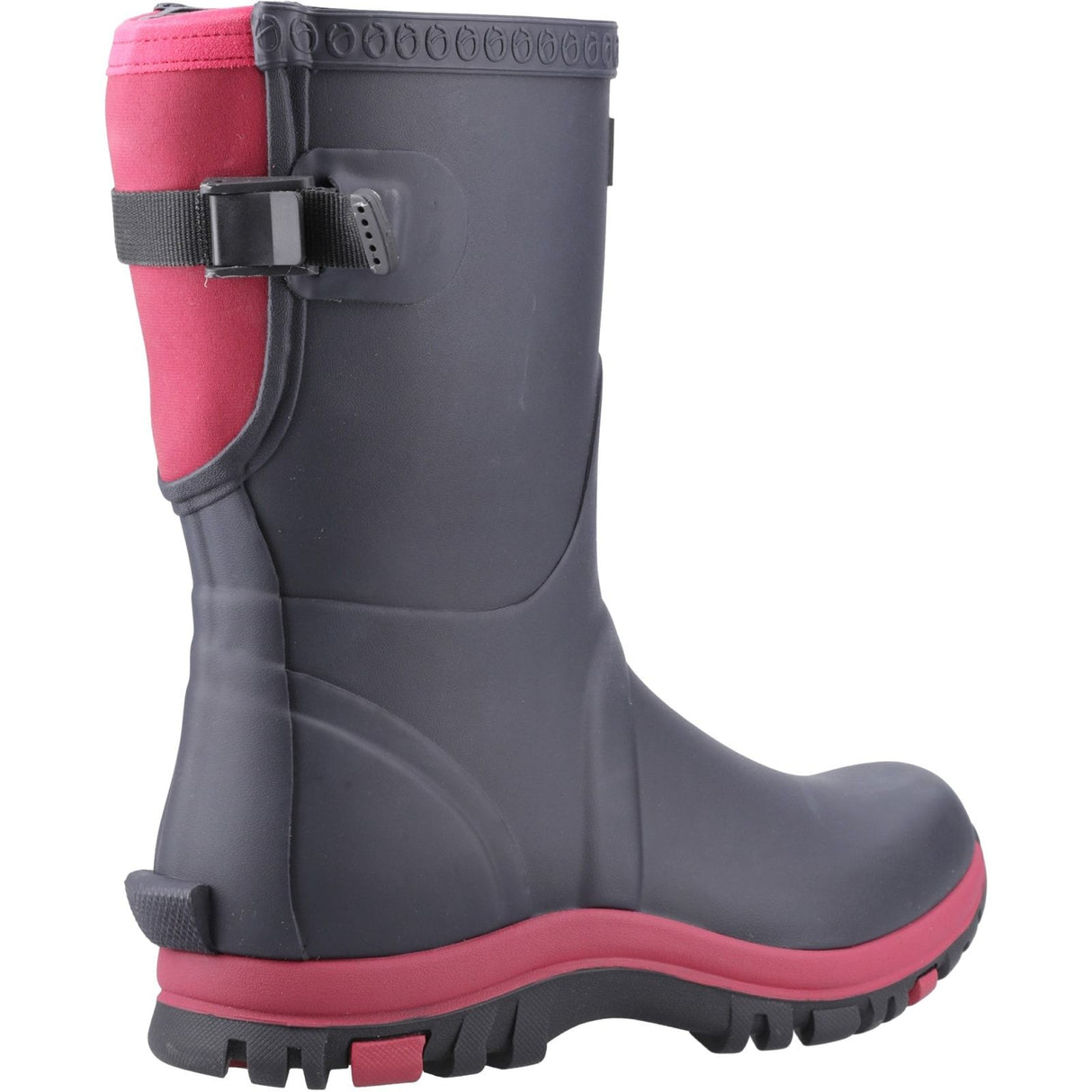 Cotswold Womens Realm Adjustable Short Wellington Boot Navy/Pink