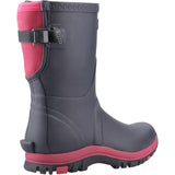 Cotswold Womens Realm Adjustable Short Wellington Boot Navy/Pink