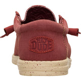 HEYDUDE Mens Wally Canvas Shoe Burnt Red/Boulder Tan