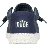 HEYDUDE Mens Wally Stretch Mesh Shoes Navy