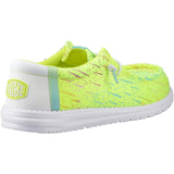 HEYDUDE Mens Wally Party Mesh Shoes Lime Punch/White