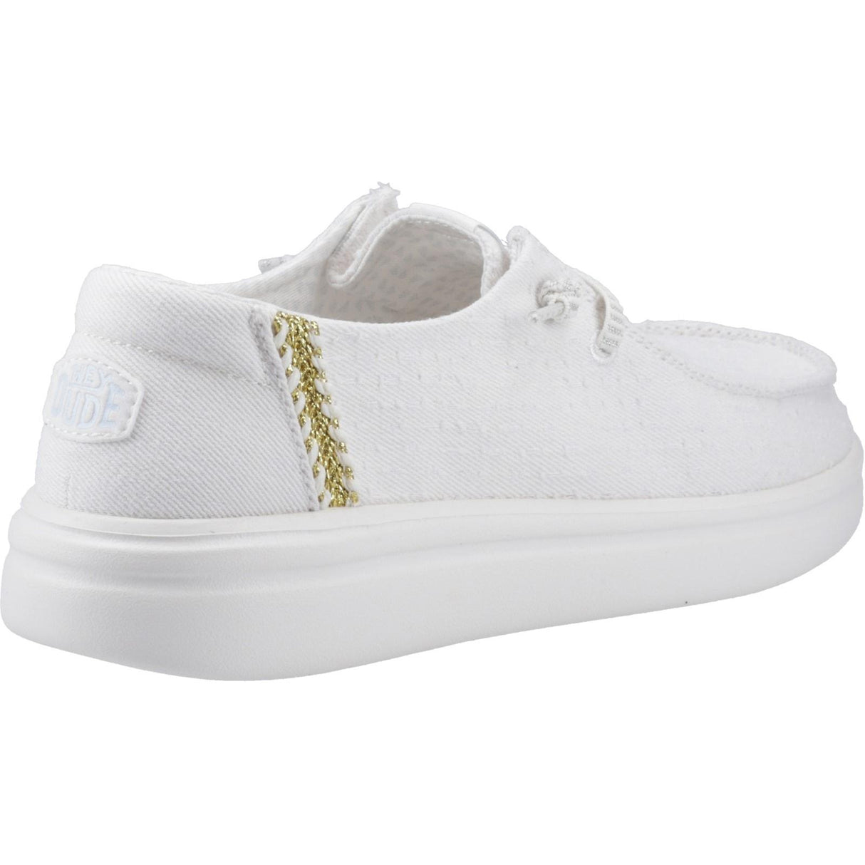 HEYDUDE Womens Wendy Rise Perf Canvas Shoes White