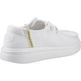 HEYDUDE Womens Wendy Rise Perf Canvas Shoes White