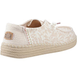 HEYDUDE Womens Wendy Espadrille Retro Palm Shoes Pale Pink/White