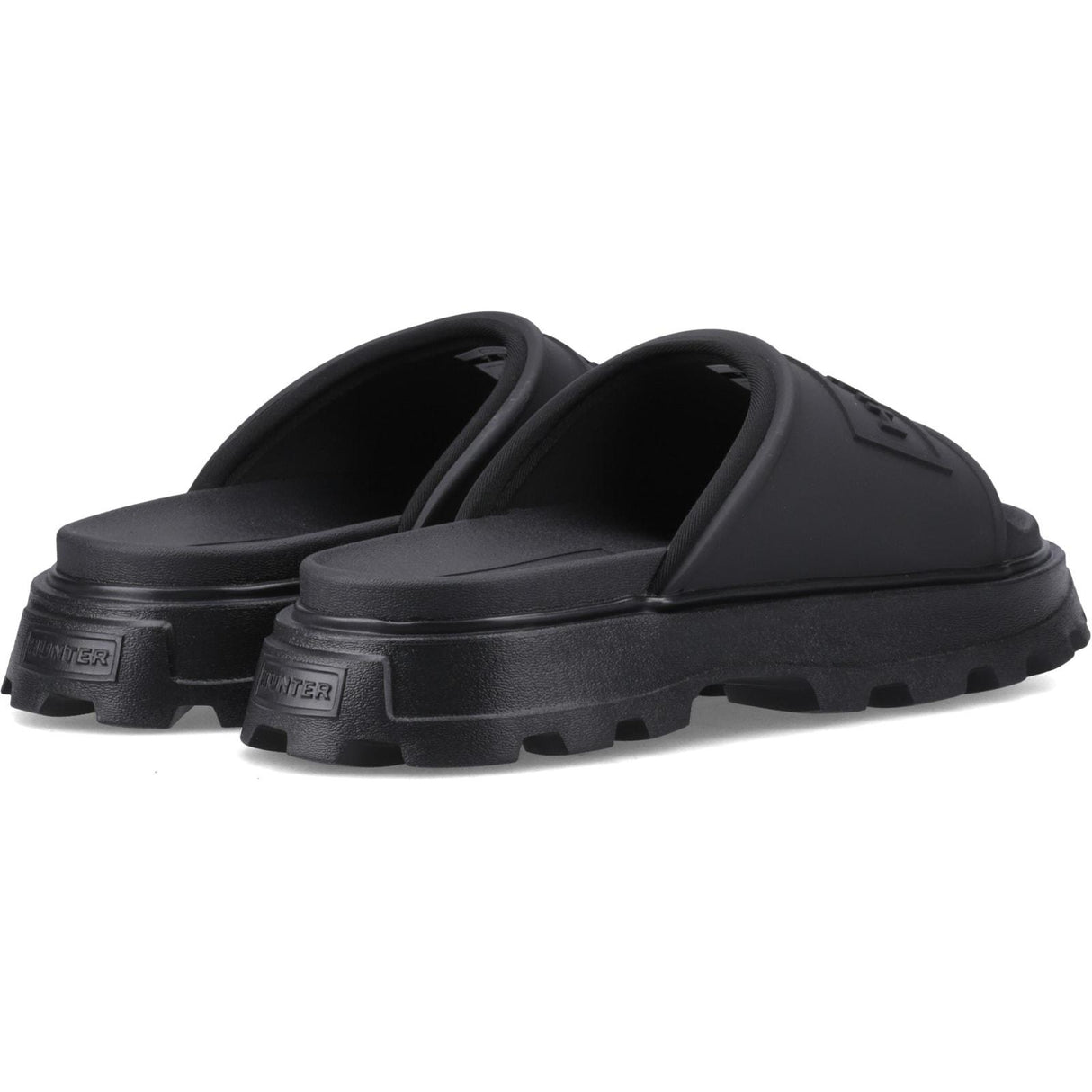 Hunter Womens Moulded Stacked Slider Black