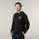 Hard Yakka Mens Hooded Long Sleeve Tee Black