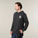 Hard Yakka Mens Hooded Long Sleeve Tee Charcoal