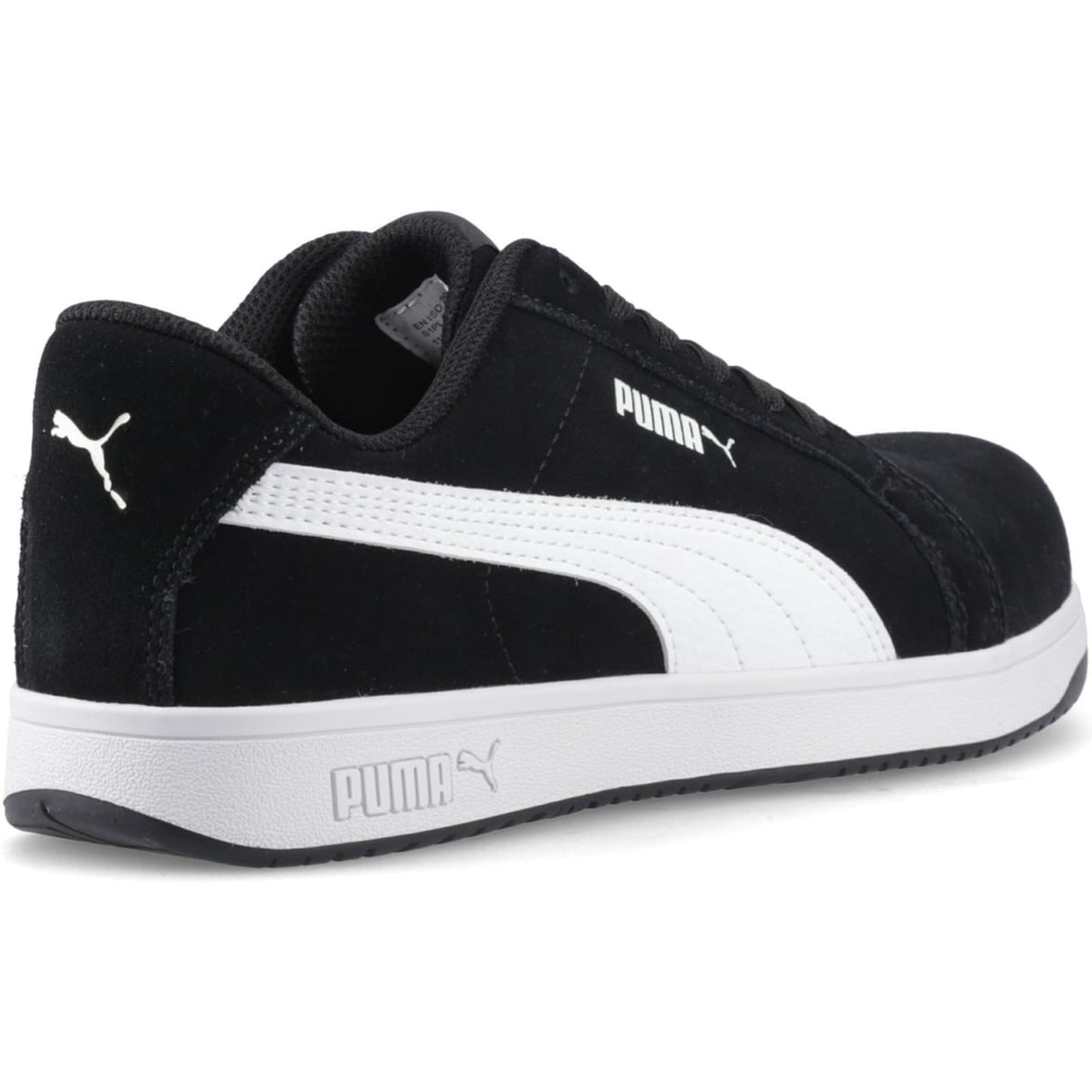 Puma Safety Mens Iconic Low Suede Safety Shoe Black/White