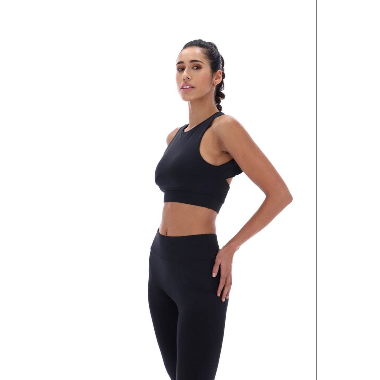 Ted Baker Sport Womens ARIA Ruffle Yoga Bra Black