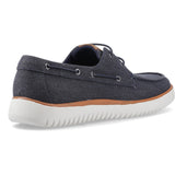 Hush Puppies Mens Daniel Canvas Boat Shoe Navy