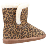Hush Puppies Womens Ashleigh Slipper Bootie Leopard
