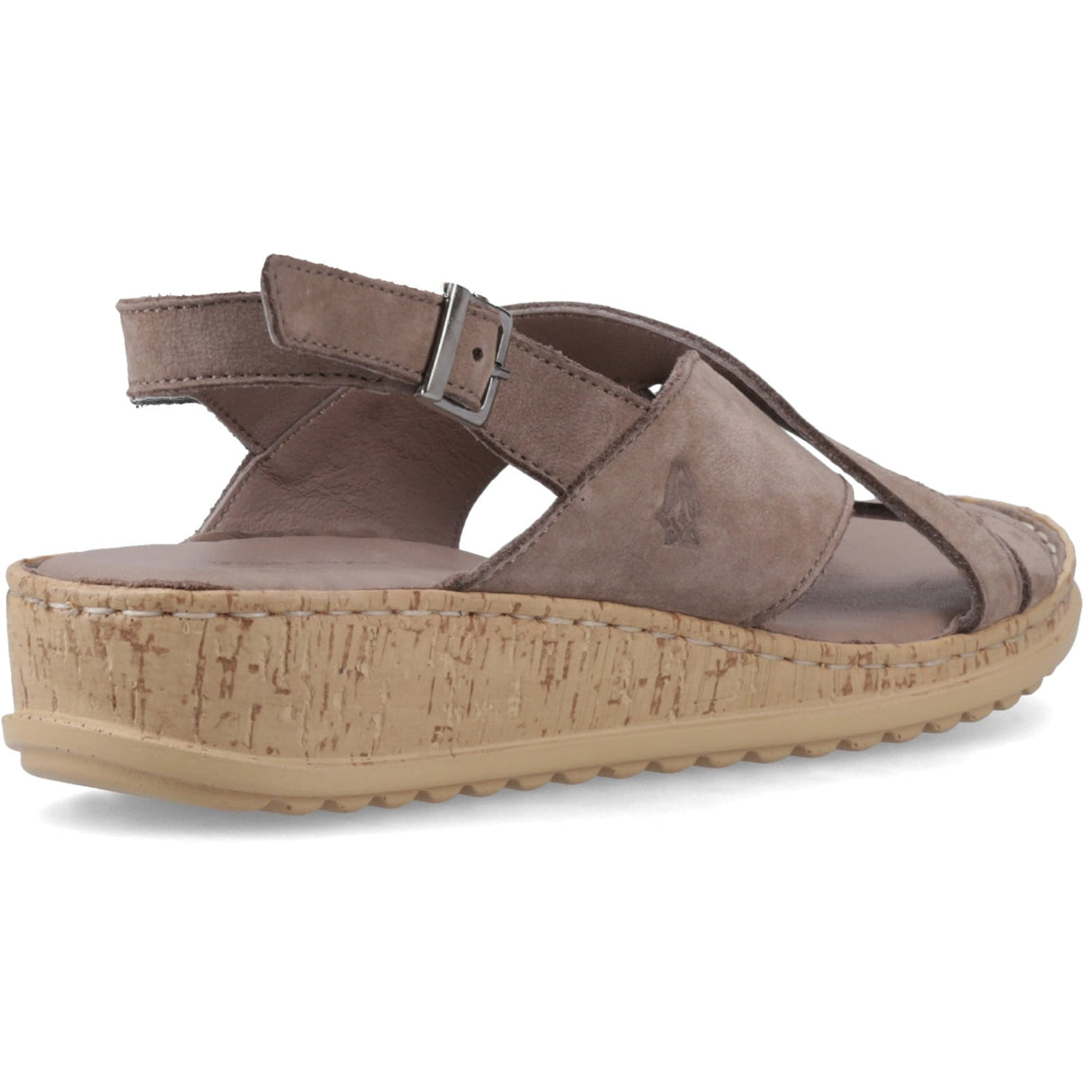 Hush Puppies Womens Elena Cross Over Wedge Sandal Fossil