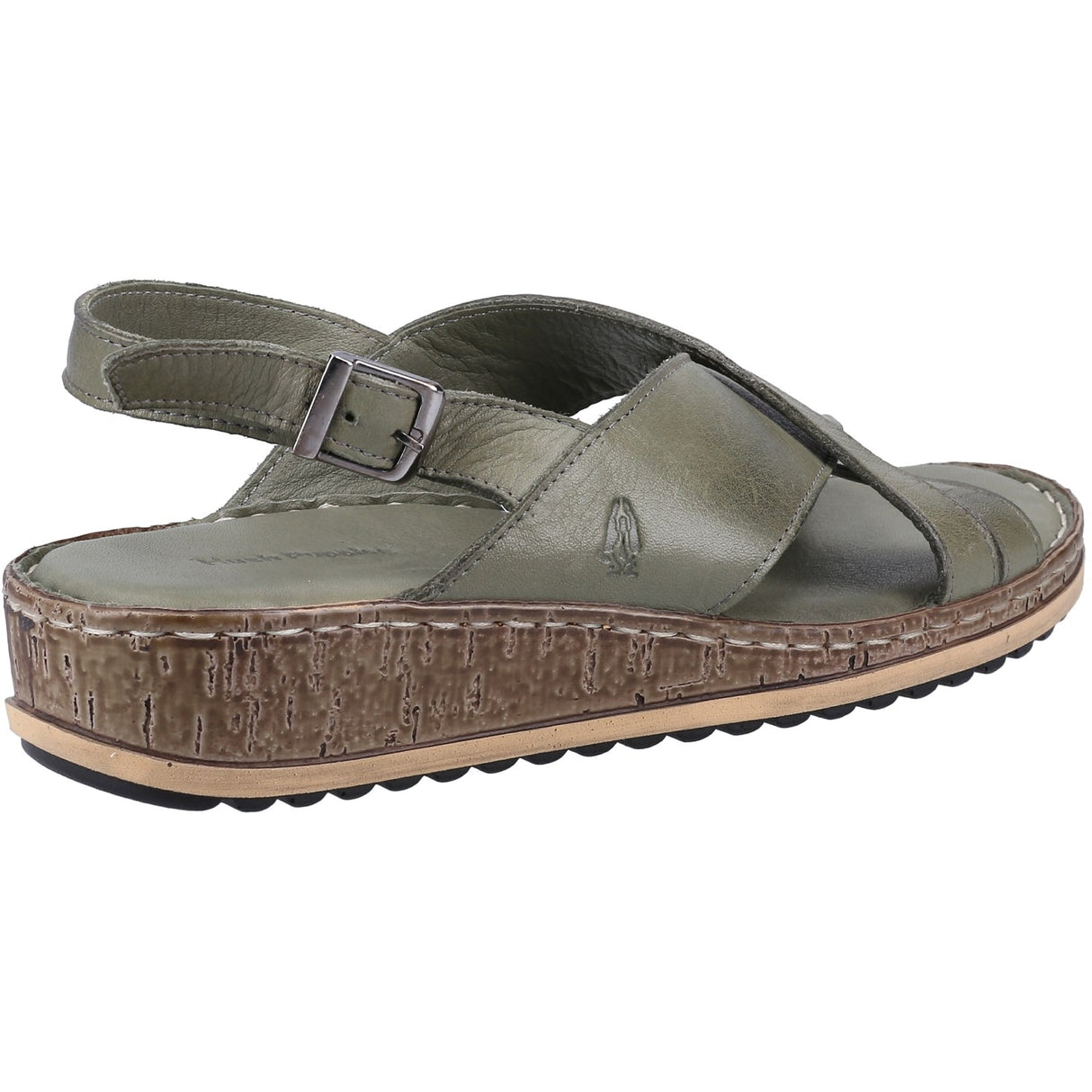 Hush Puppies Womens Elena Cross Over Wedge Sandal Olive