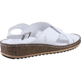 Hush Puppies Womens Elena Cross Over Wedge Sandal White