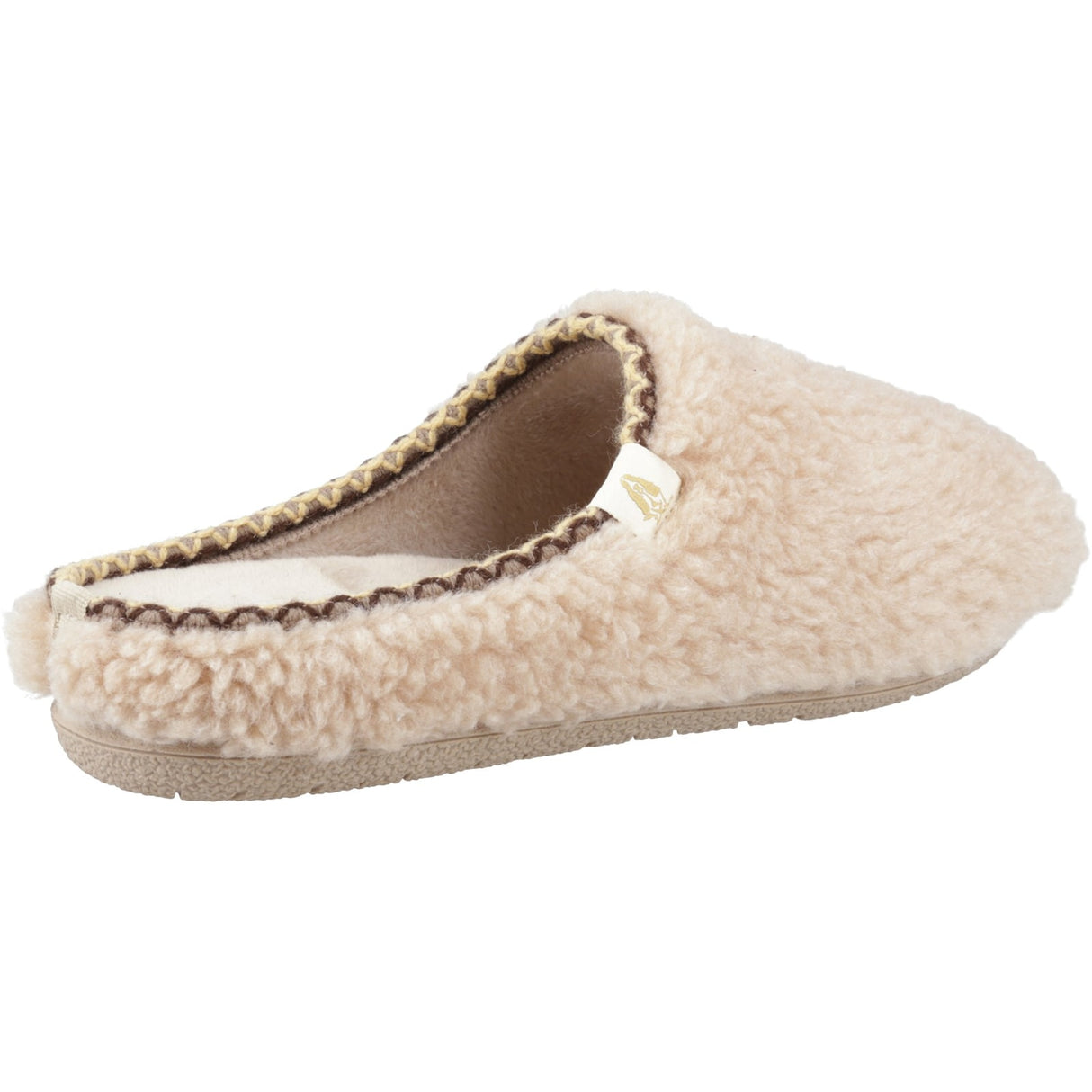 Hush Puppies Womens Good Slipper Teddy Mule Beige
