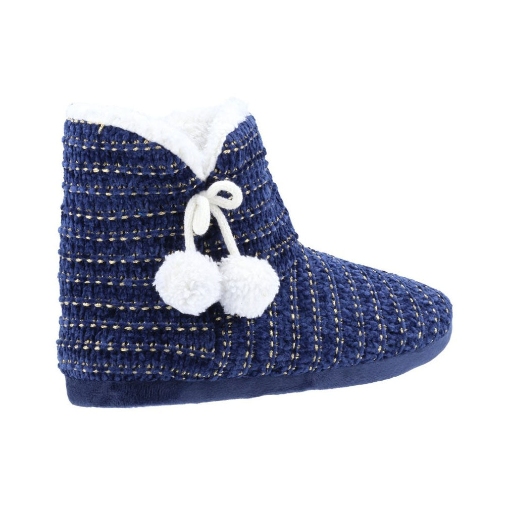 Divaz Womens Saturn Knitted Bootie Slipper Navy