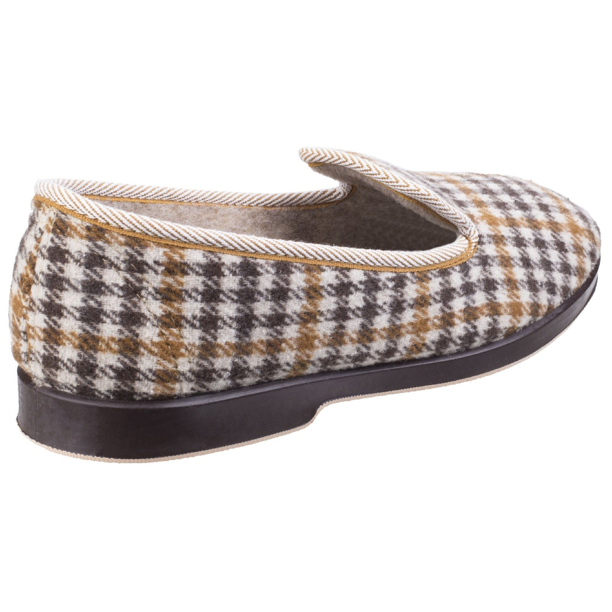 GBS Mens Everett Check Slipper Grey