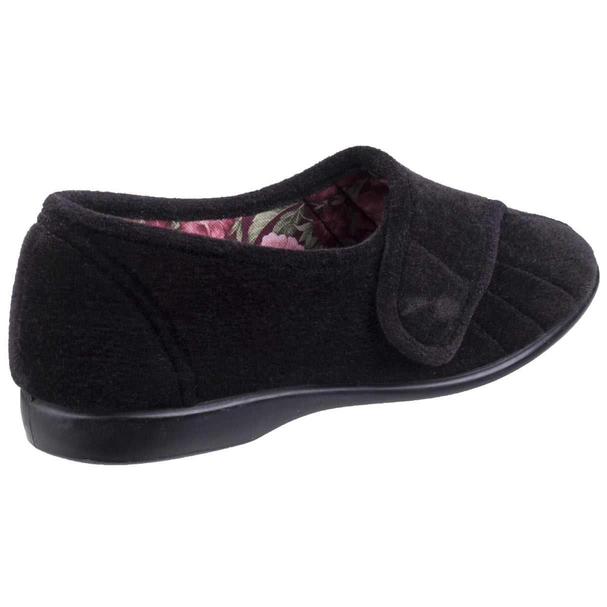 GBS Womens Audrey Touch Fastening Slipper Black