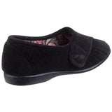 GBS Womens Audrey Touch Fastening Slipper Black