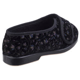 GBS Womens Nola Extra Wide Fit Ladies Slipper Black