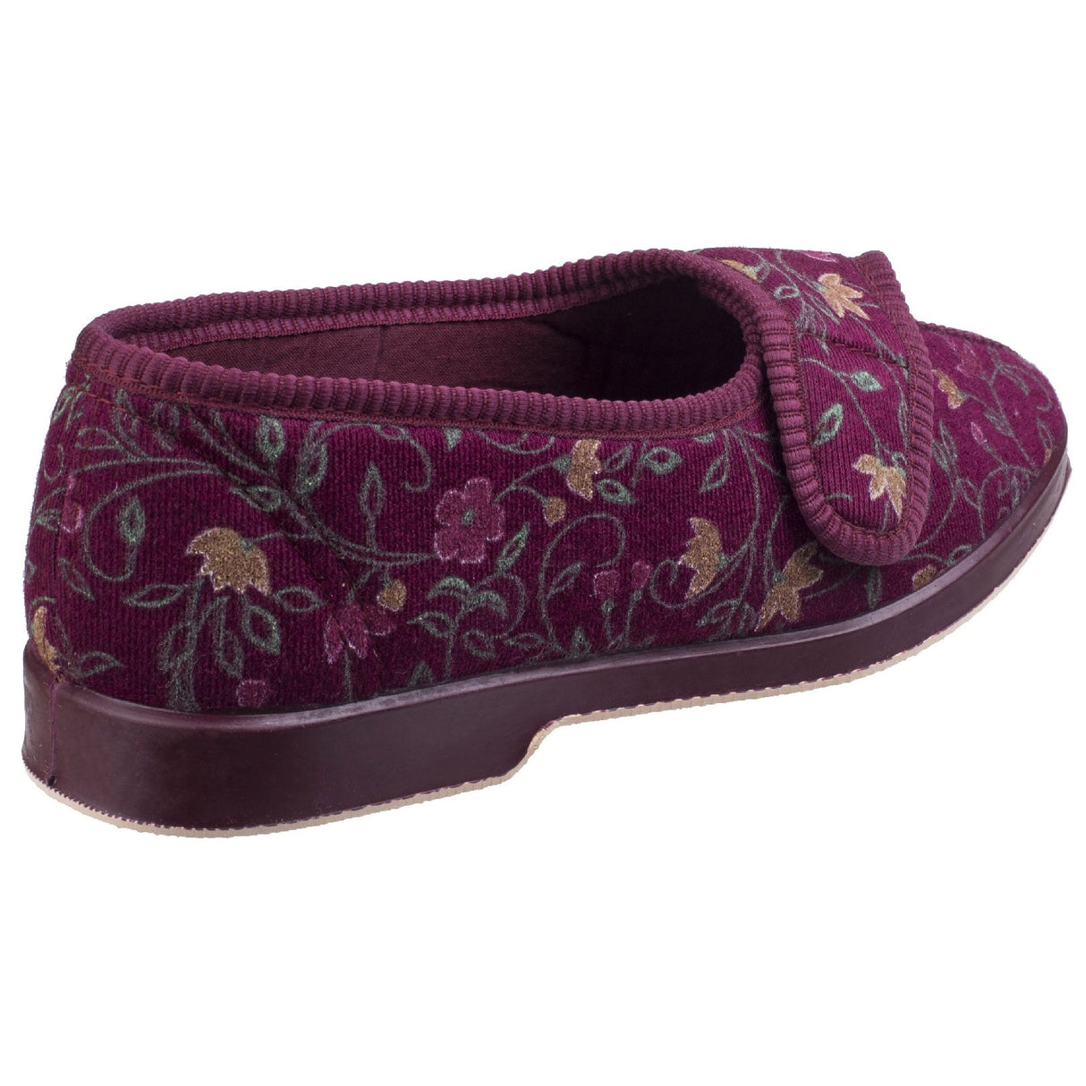 GBS Womens Wilma Ladies Wide Fit Slipper Wine