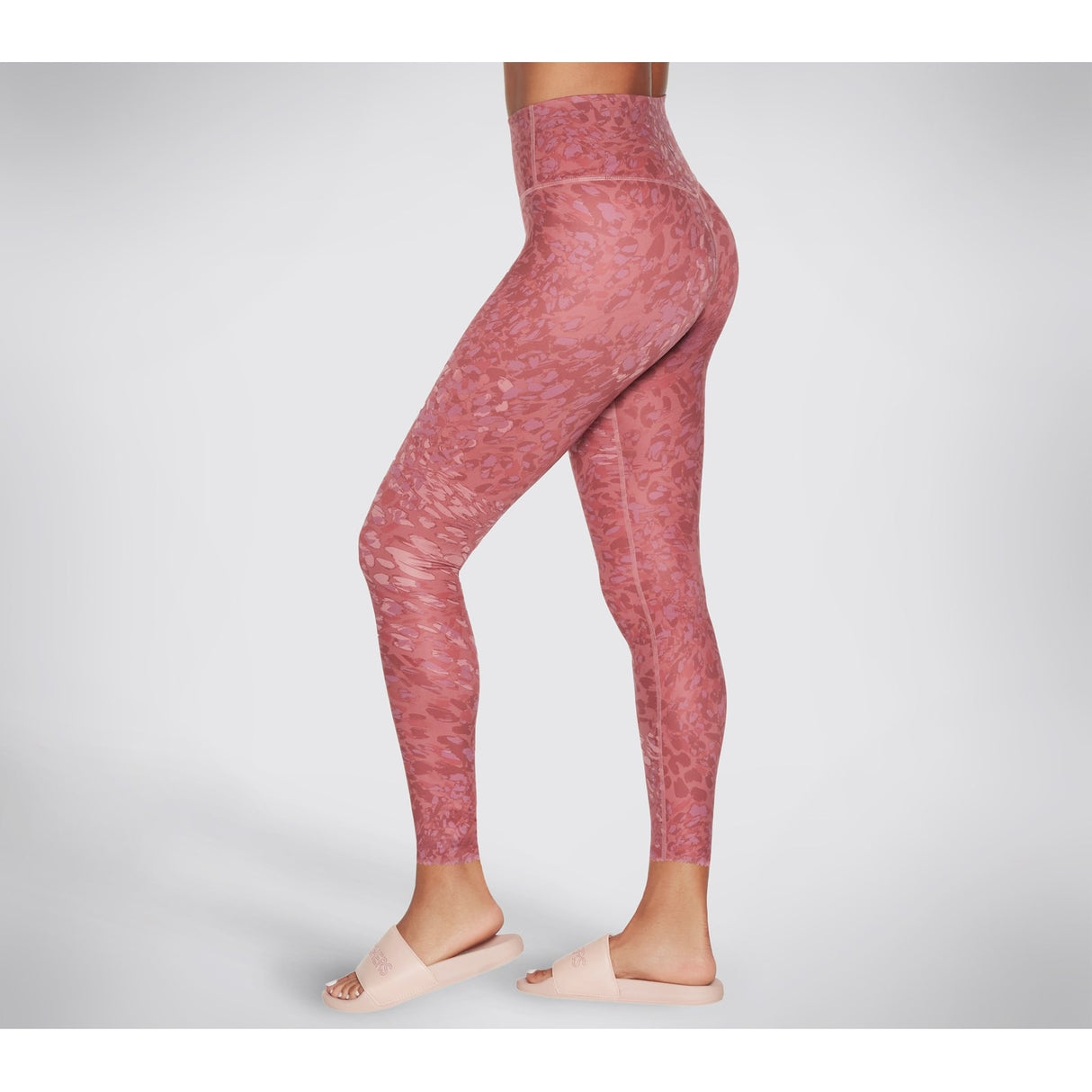 Skechers Womens Go Sculpt HW Leopard Legging Dark Pink