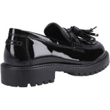 Hush Puppies Girls Abigail Patent Senior Shoe Black