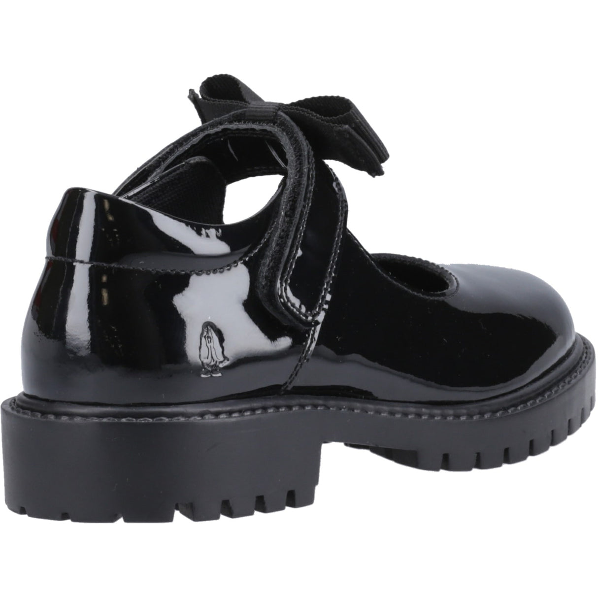 Hush Puppies Junior Girls Astrid Bow Patent Jnr Black