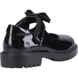 Hush Puppies Junior Girls Astrid Bow Patent Jnr Black