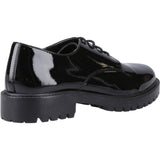 Hush Puppies Girls Aubrey Lace Up Patent Snr Black