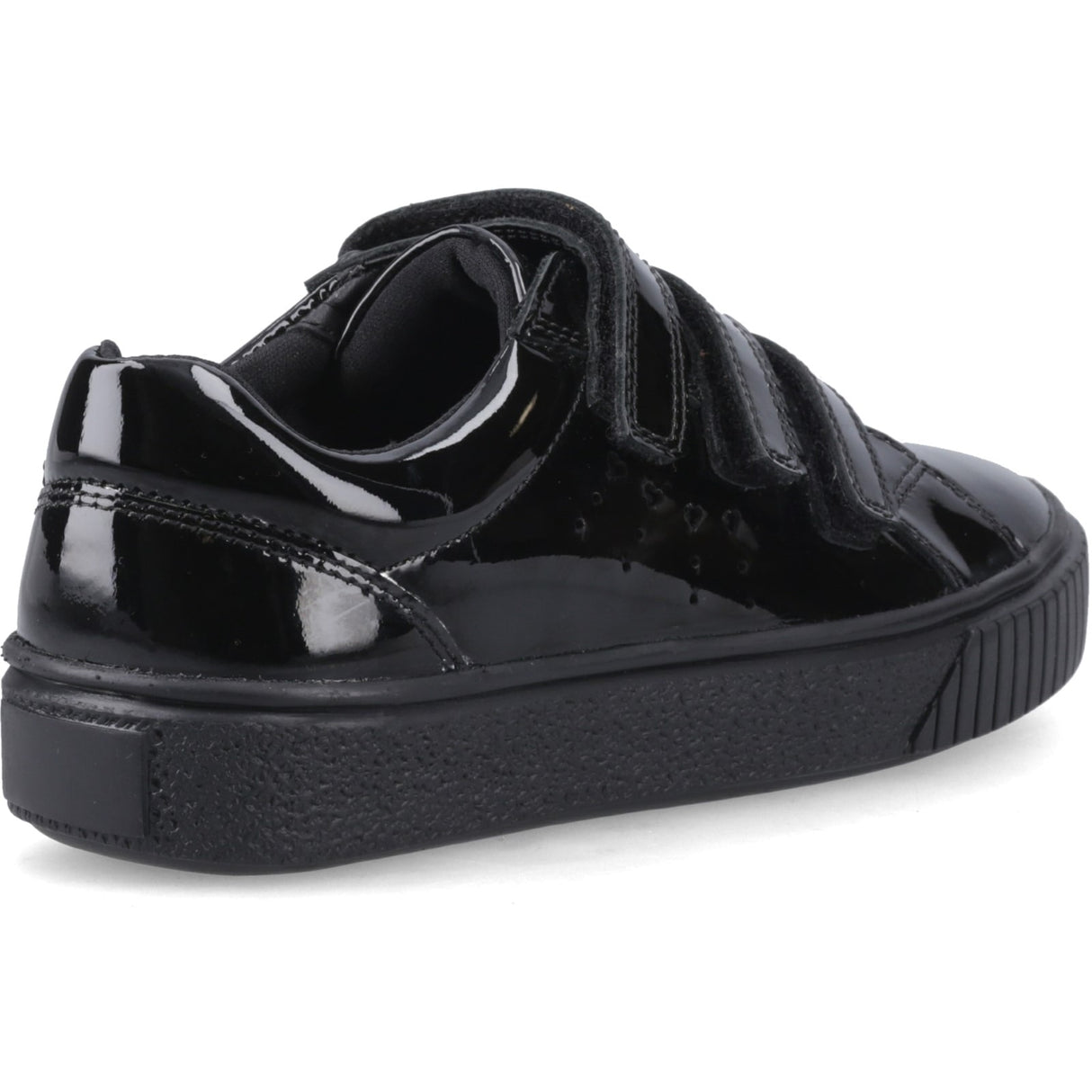 Hush Puppies Junior Girls ELSIE TOUCH FASTENING JN Black Patent