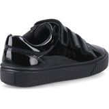 Hush Puppies Junior Girls ELSIE TOUCH FASTENING JN Black Patent