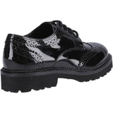 Hush Puppies Girls Gabi Lace Up Patent Snr Black