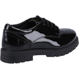 Hush Puppies Girls Jayne Patent SNR Shoe Black