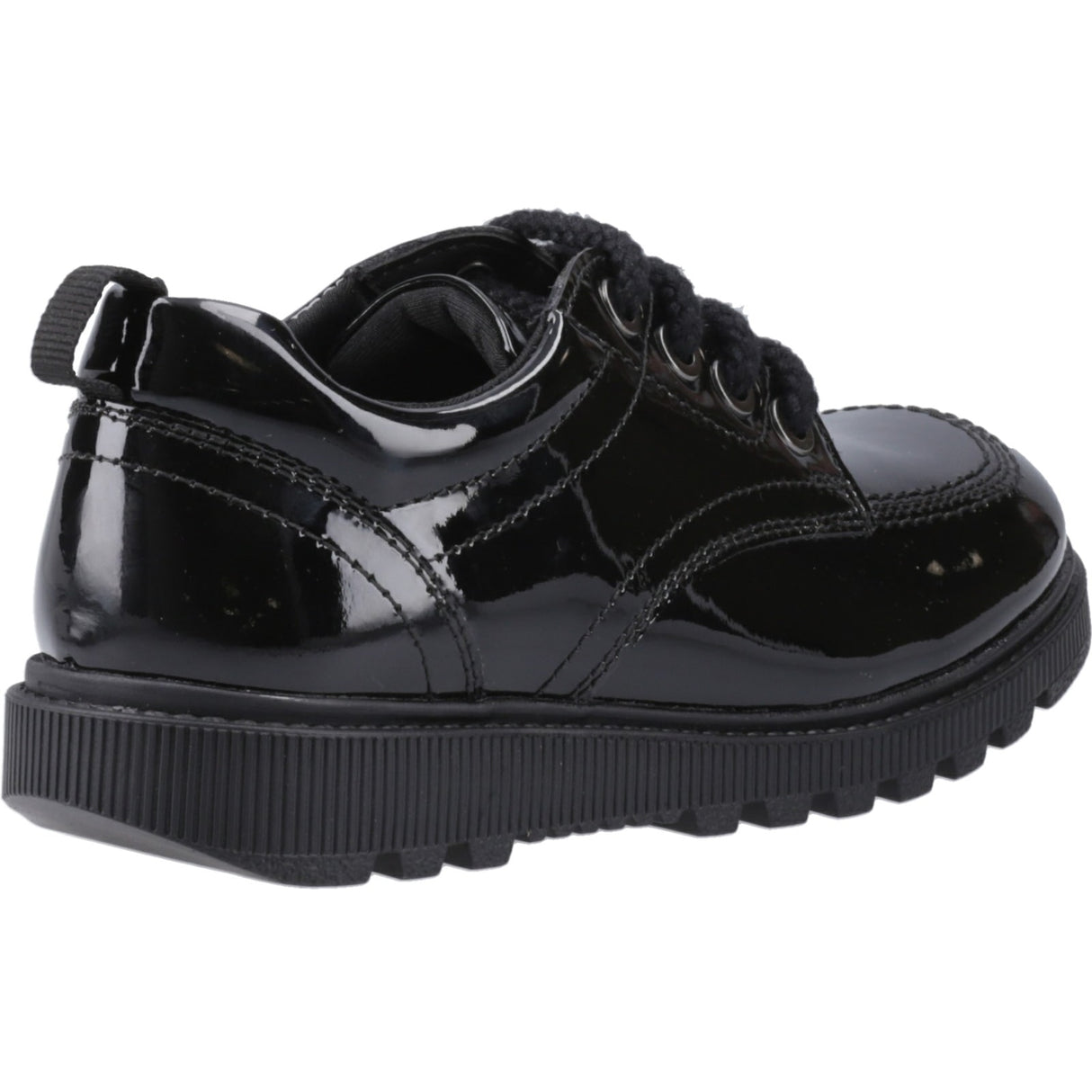 Hush Puppies Junior Girls Keeley Lace Up Patent Jnr Black