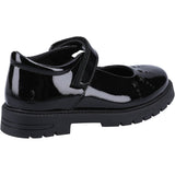 Hush Puppies Junior Girls Sabrina Patent JNR Shoe Black