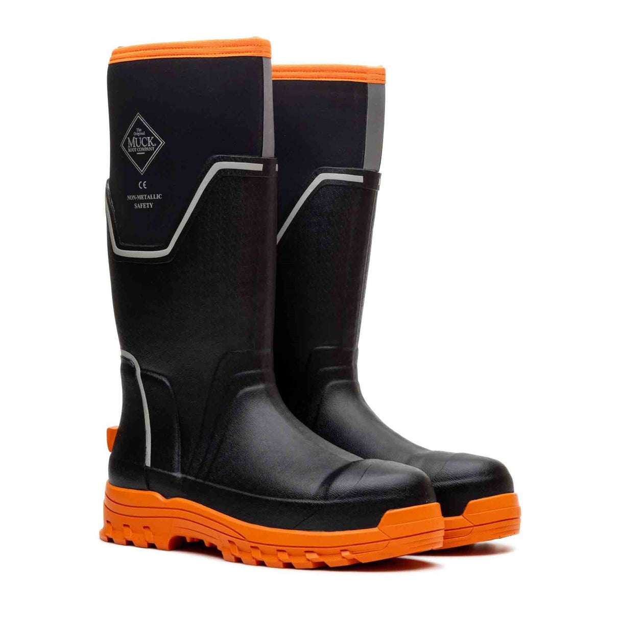Muck Boots Mens Grit S5 Safety Wellington Black/Orange