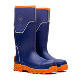 Muck Boots Mens Grit S5 Safety Wellington Blue/Orange