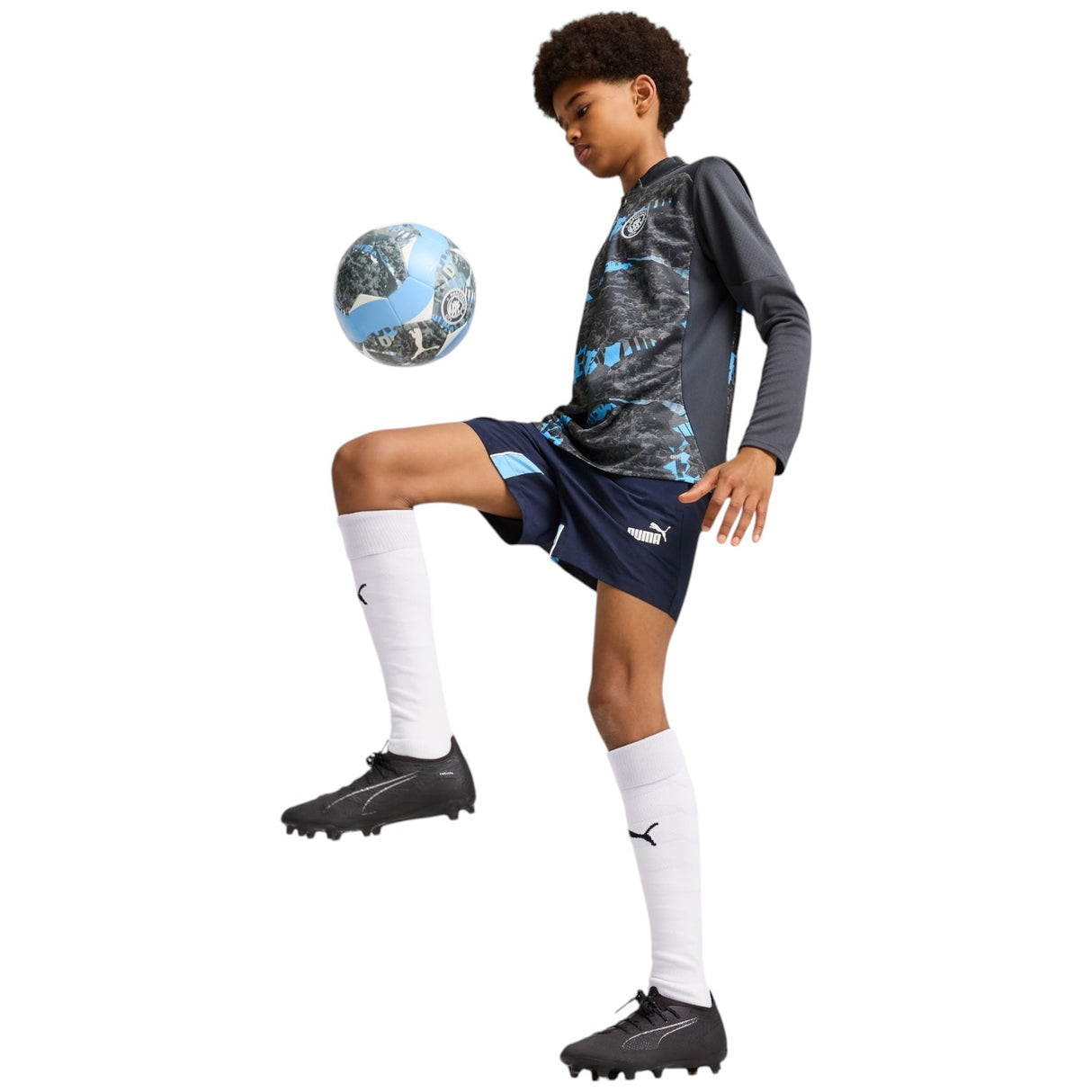 Puma Man City Football 2024/25 Pre-Match Kids Half-Zip Top
