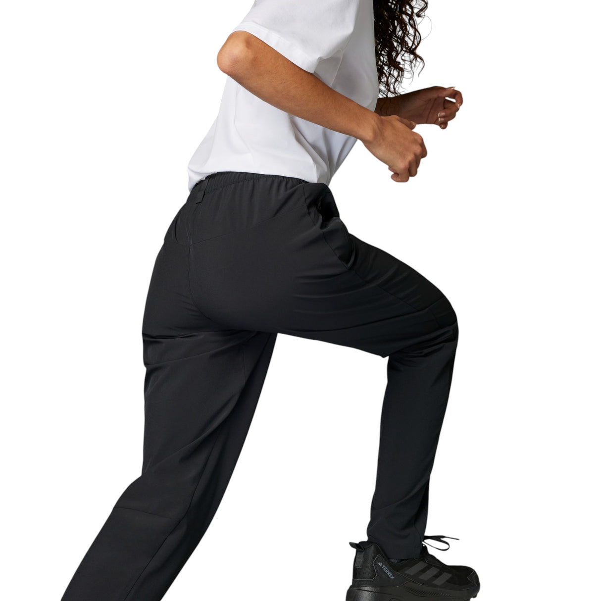 adidas Multi Essentials Stretch Womens Hiking Joggers Model Running View