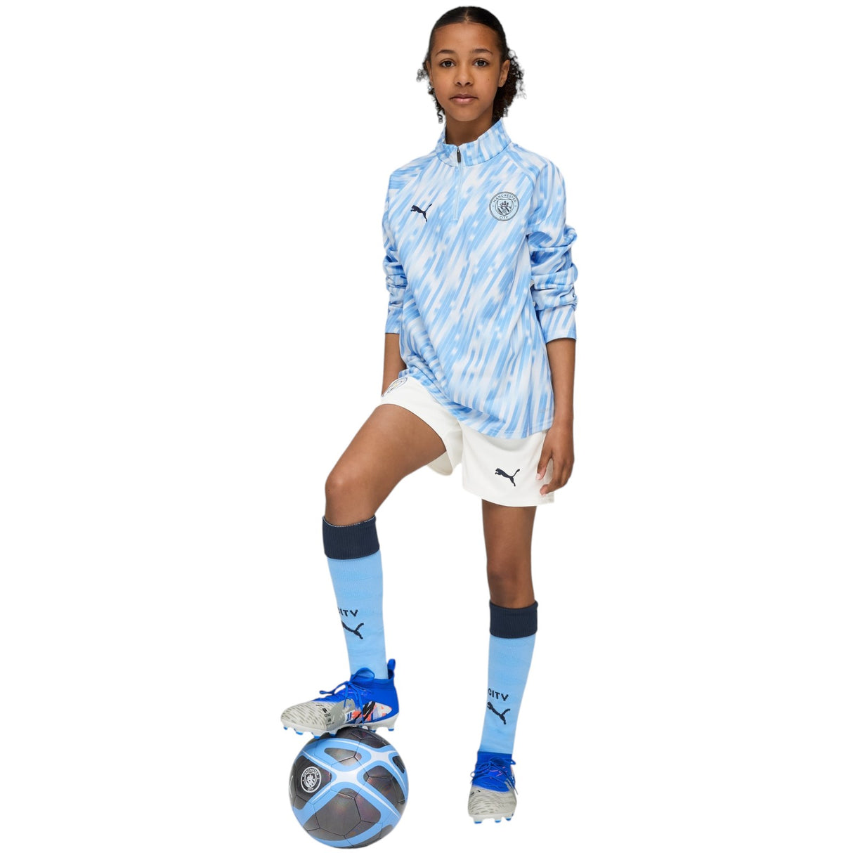 Puma Manchester City Football 2025/26 Kids Half-Zip Top
