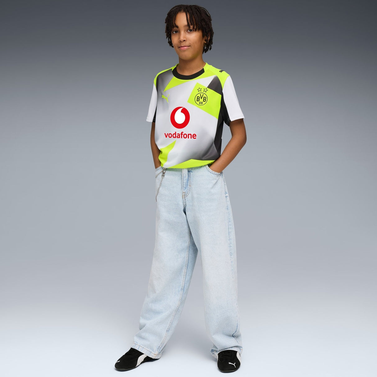 Puma BVB 25 Kids Away Jersey Grey