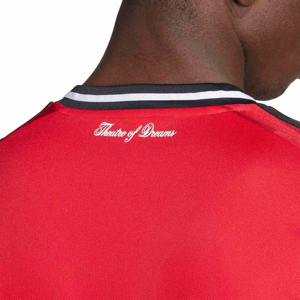 adidas Manchester Utd Football 2025/26 Adults LS Home Jersey Close-Up Model Back View
