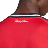 adidas Manchester Utd Football 2025/26 Adults LS Home Jersey Close-Up Model Back View