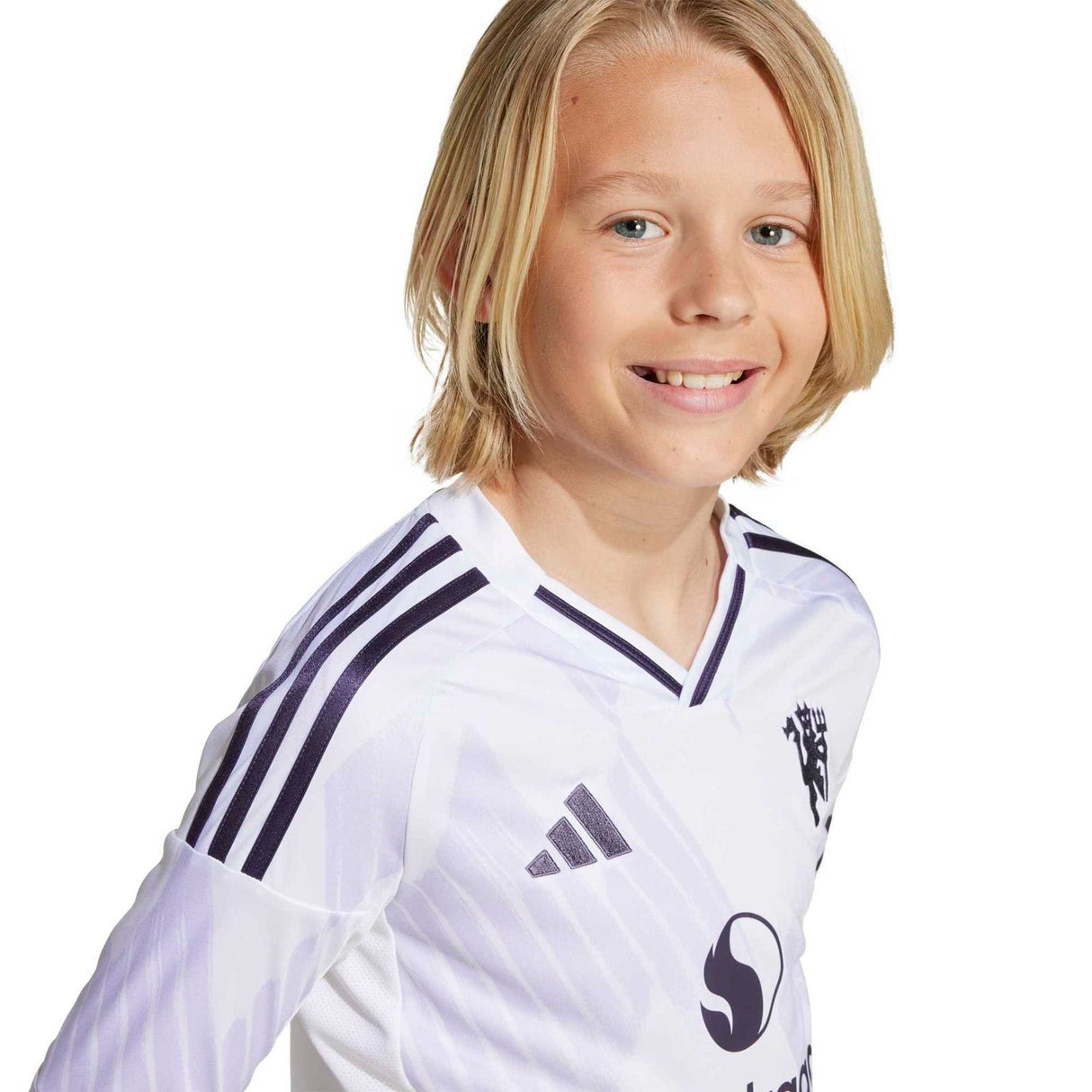 adidas Manchester United Football 2025/26 Kids Long Sleeved Away Jersey