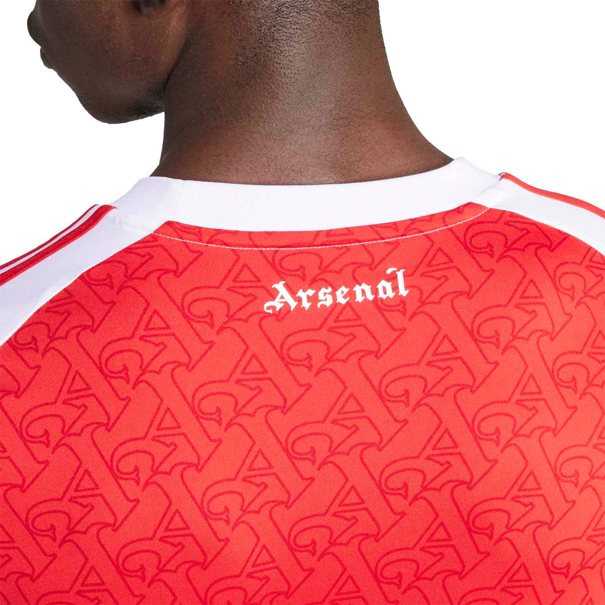 adidas Arsenal Football 2025/26 Mens Long Sleeved Home Jersey Model Close Up Back
